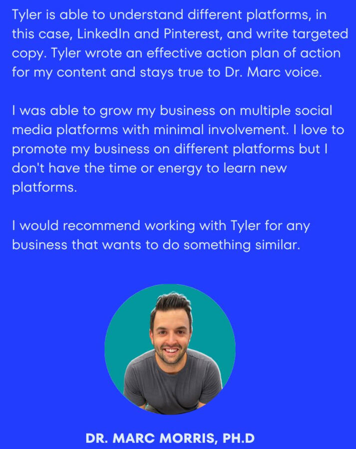 Dr Marc Morris Testimonial